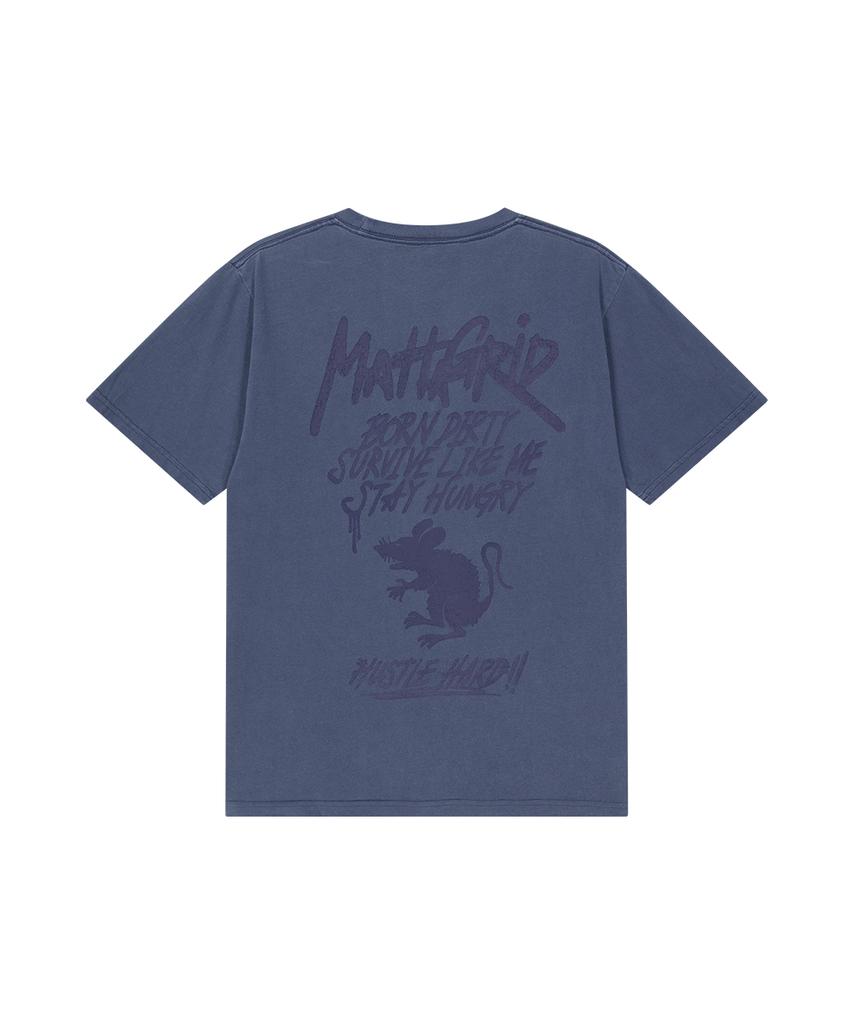 MAHAGRID Пигментная футболка с логотипом Rat Graffiti Синяя(Mg2Gmmt510A)