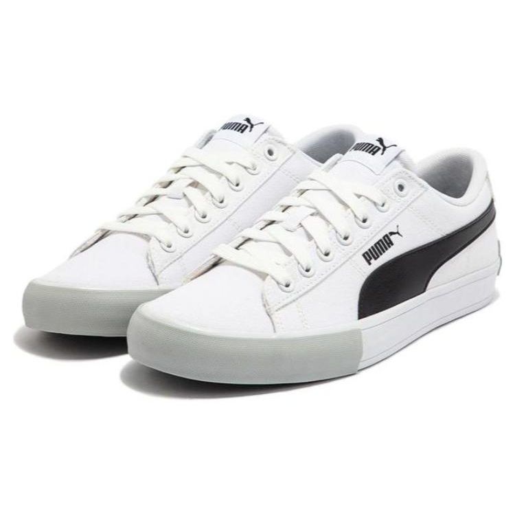 Puma Bari Casual Cv Versatile Comfortable Shock Absorbing Lightweight Breathable Low Top Sneakers Unisex Sneakers White Black 389383-01