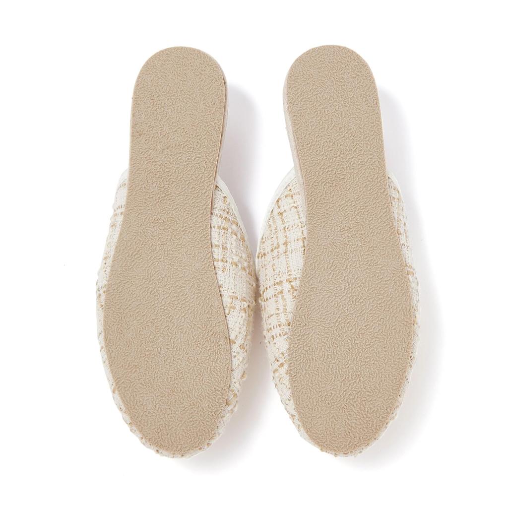 Francfranc Твидовые комнатные туфли белого цвета,