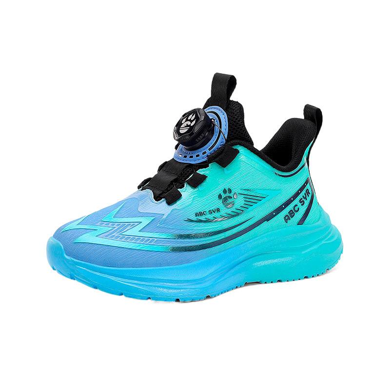 Children's Sports Shoes Mesh Breathable New Boys Button Running Shoes for Students Spring and Autumn Lightweight Wear-resistant Running Shoes