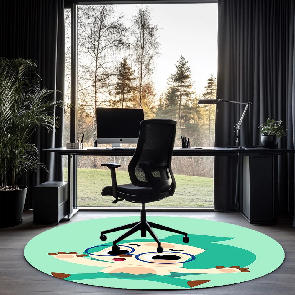 Pinkfong Wonderstar Printed Round Rug Carpet Chair Rug Area Rug Entryway Doormats,for Office Chair Living Room Bedroom Kitchen Room.