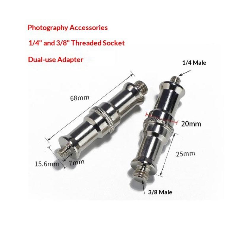 Stainless Steel Double Head Screw Adapter Anti-Oxidation Durable Thread Adapter for Camera Tripod Phone Holder Mount