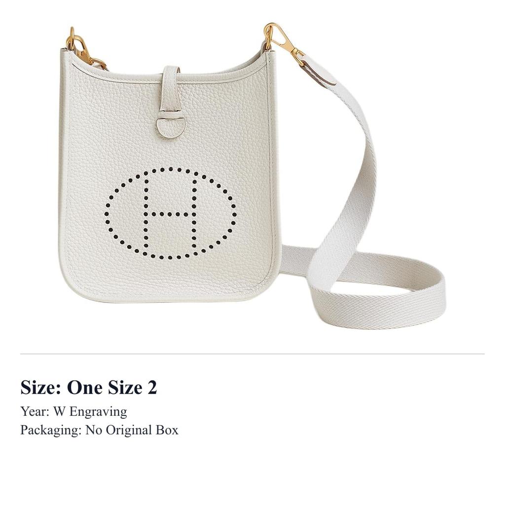 HERMES Evelyne Clemence Calfskin Crossbody Bag, Shoulder Bag 16 Women's M4 Gris Pale Cream Gray H085945CCAG