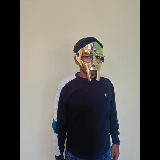 Новая маска гладиатора MF Doom Mad-villain, золотая отделка, выкованная вручную, Doom Mask | Гладиаторская хип-хоп-маска, новое издание, подарок