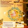 Multi-Layered Cartoon Rabbit Lamp Rotatable Mid-Autumn Wood Light  Family DIY Activity
