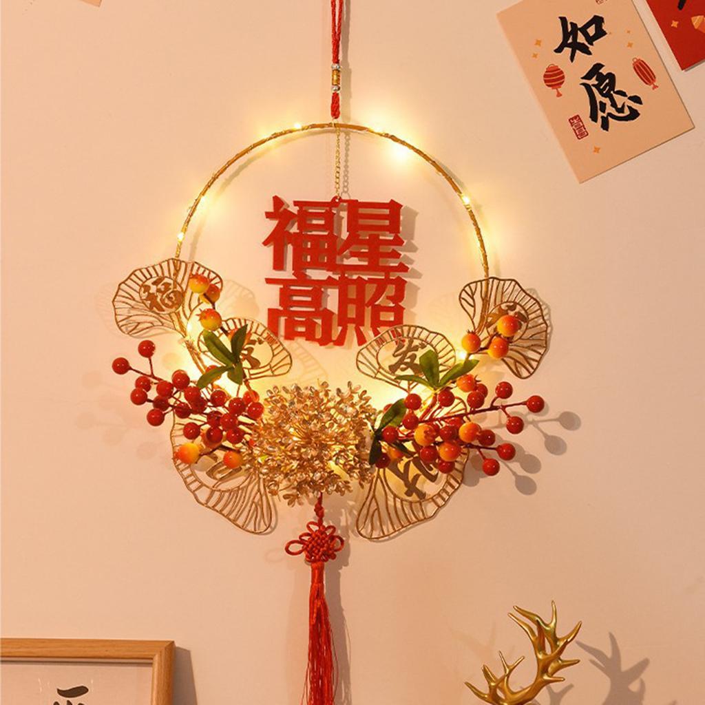 2025 New Year Glowing Wall Decor Lucky Character Wreath Festive Home Moving Celebration Supplies