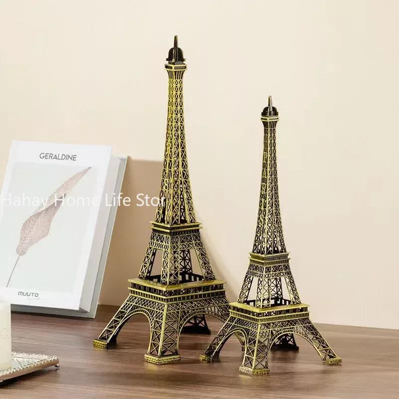Bronze Paris Eiffel Tower Metal Crafts Home Decoration Accessories Figurine Statue Model Souvenir Home Interior Design