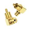 VECASDEN RCA конвертер-адаптер 2.1 красный и 1 угловой RCA-конвертер с L-образным штекером, позолоченный 24 карата RCA адаптер «папа-мама» 90°, черный,