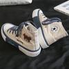 Spring Summer Fashion Bear Women Canvas Shoes High-top Canvas Shoes Lace Up Casual Sneakers Female Off White Shoes Sneakers