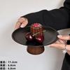 Фруктовая тарелка в французском стиле из нержавеющей стали с подставкой из грецкого ореха, многоуровневая сервировочная стойка для конфет и десертов, для домашней чайной церемонии
