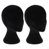 2x Female Foam Manikin Head Model Wigs Glasses Display Stand Black