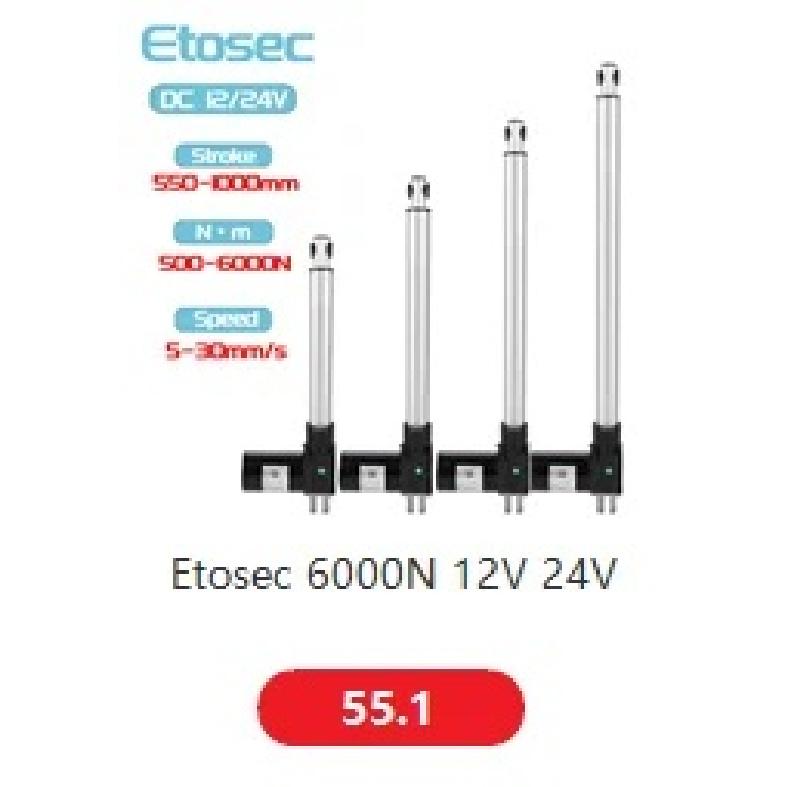 Etosec 6000N Линейный актуатор с низким уровнем шума 12В 24В Ход 50мм 100мм 200мм 300мм 500мм Линейный двигатель для солнечного трекера Моторизация дверей