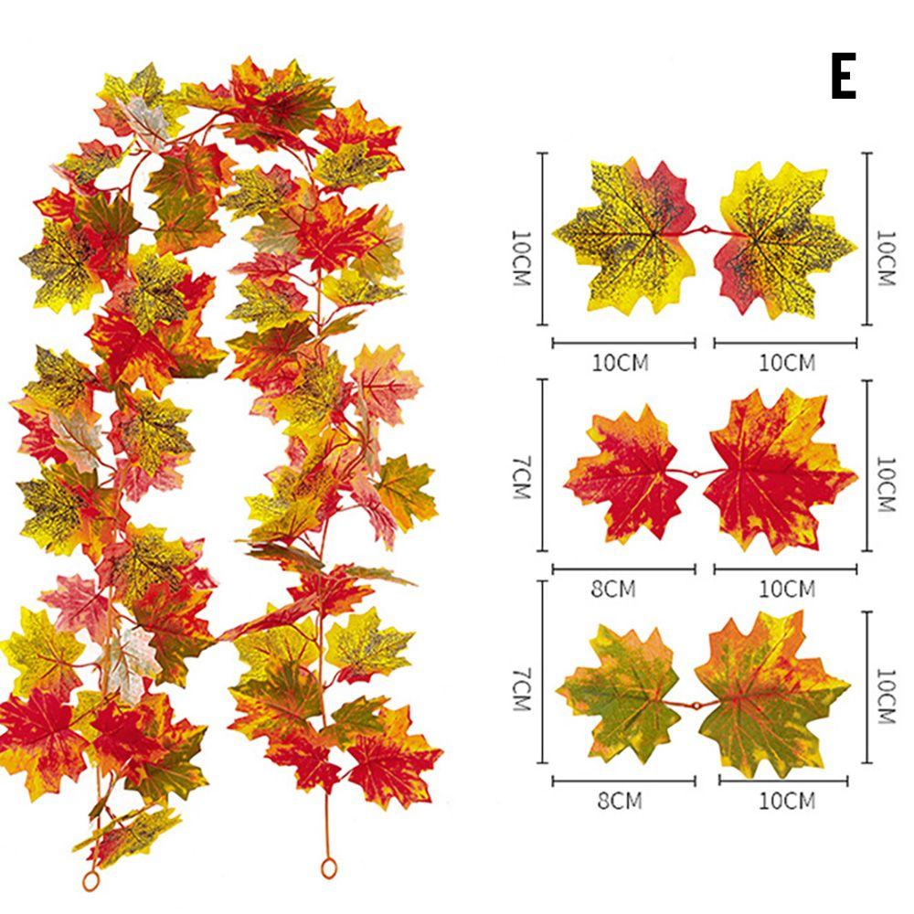Autumn Color Rattan Lifelike Plant Simulation Maple Leaf Hanging Wreath Fall Maple Leaves Garland