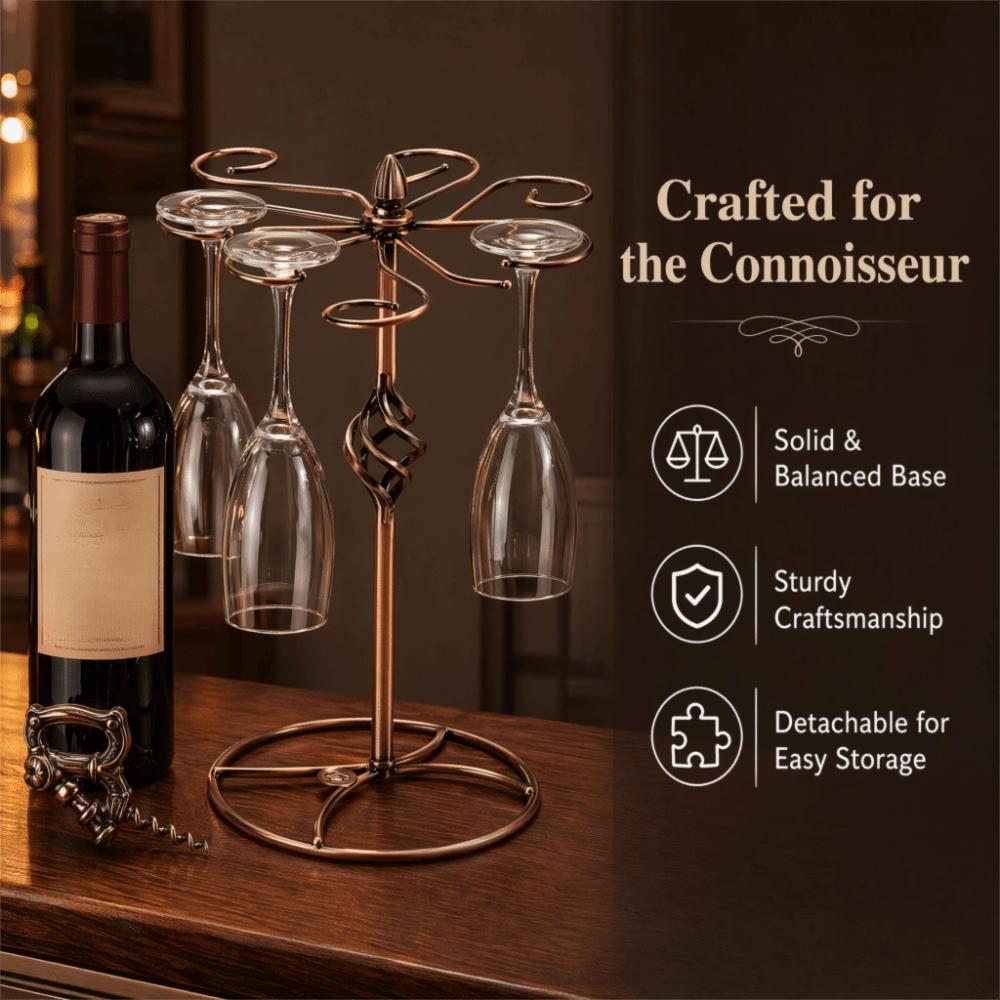 6 Hooks Wine Glass Holder Metal Cup Rack Retro Stemware Rack Restaurant