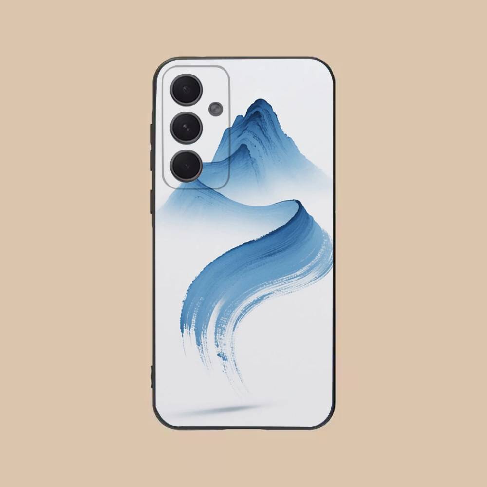 Чехол для телефона "У подножия горы" для Samsung S25,24,21,22,23,20,S30,Ultra,Plus,Fe,Lite,Note,5G Черный