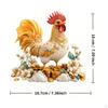 Acrylic Chicken Decor Easter Decoration 2D Ornament Centerpiece DIY Desktop Display for Restaurant