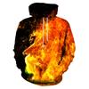 Colorful Flame 3D Print Hoodie, Unisex Pullover Long Sleeve Street Top