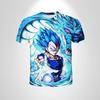 Детская футболка Косплей Dragon Ball Z Японское аниме Гоку Супер Сайян Мужская одежда Футболка для мальчиков Дышащая с короткими рукавами 7-14 лет