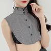 Cotton Fake Collar Classic Tartan Detachable Dickey Collar Half Shirts Blouse False Collar for Women Girls Outfits Accessory