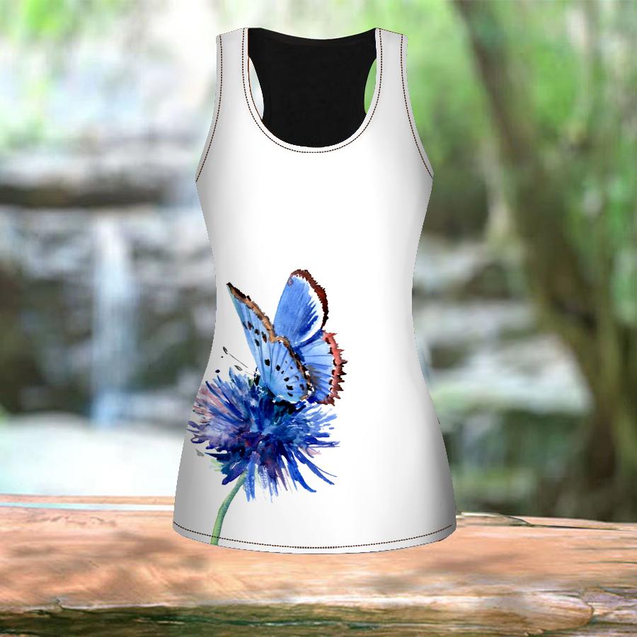 Женские летние спортивные рубашки с 3D розовым принтом бабочки для занятий йогой и тренажерным залом, жилеты больших размеров