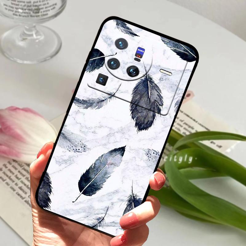 Мягкий силиконовый чехол для vivo X80 Pro 5G Coque X 80 Модный ТПУ чехол для телефона для Vivo X70 Pro Ударопрочный бампер Ракушки Милый мультяшный