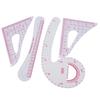 4pcs Multifunction Pattern Ruler Plastic Drafting Tool Durable Curve Ruler  Clothing Design