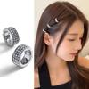 2pc Silver Mini Hair Clip Round Hair Ornaments Hair Jewelry Shining Headwear  Hair Styling Tools