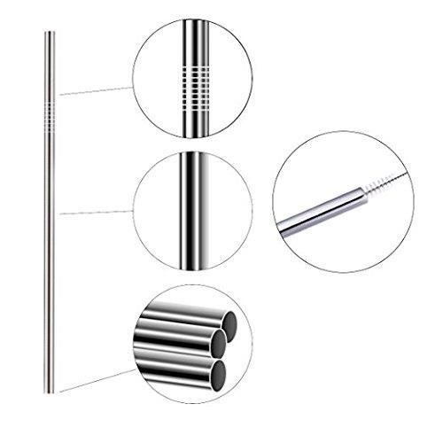 Lot de 8 Pailles en Acier Inoxydable, Jechery 10.5 Pouce Ultra Long Lot de Pailles Réutilisables