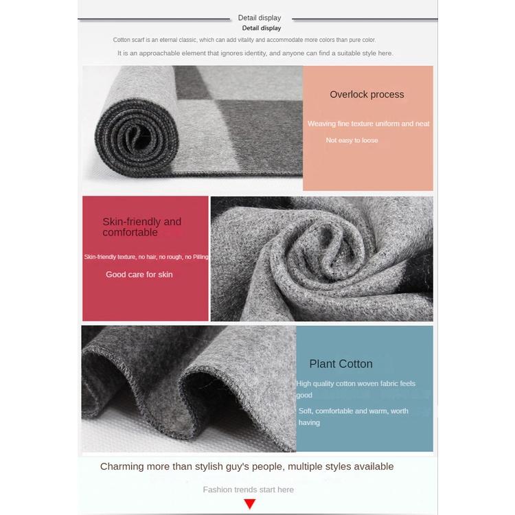 Мужской шарф, однотонный, зимний, теплый, утолщенный, монохромный, шарф для среднего и пожилого возраста, европейский и американский