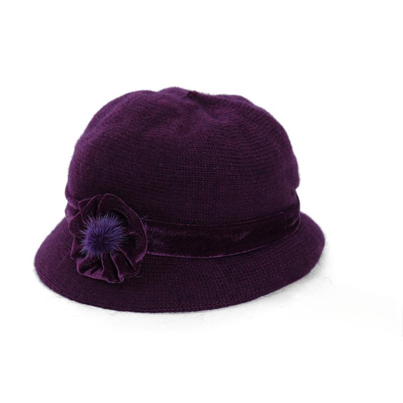 Теплая вязаная шапка из кроличьей шерсти для пожилых людей среднего возраста на осень-зиму, для бабушки, свекрови, тети, шапка с бархатной пряжей для мамы