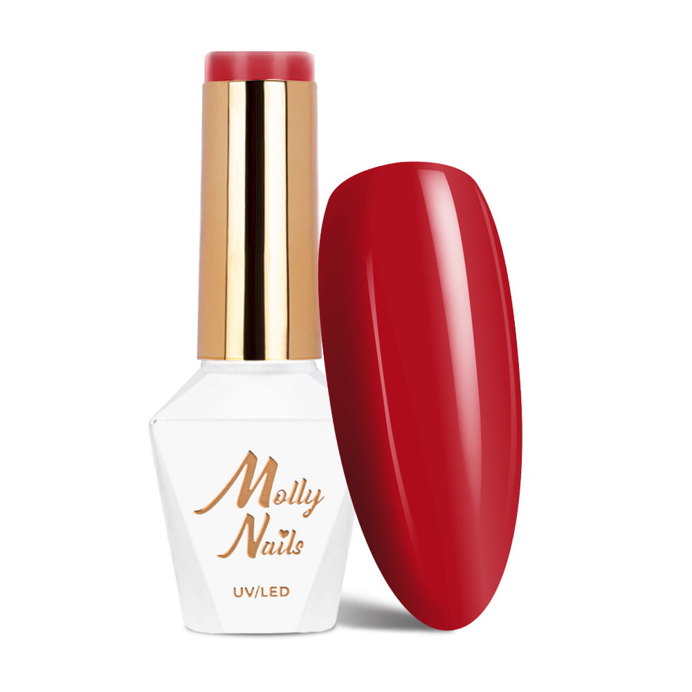 Lakier Hybrydowy Led/Uv Gel Polish Molly Nails Glamour Women Nr 7 Ferrari Hema/Di-Hema Free 8G