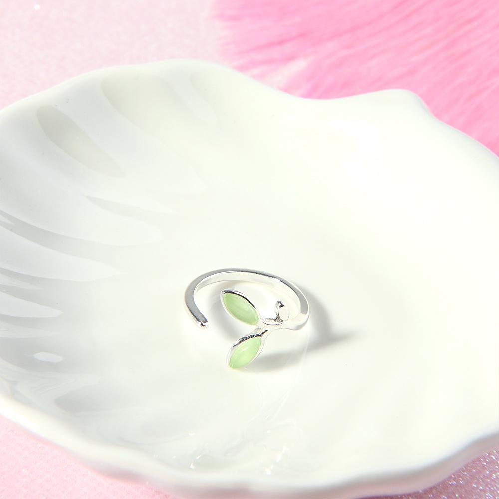 Шарм Листья Бутоны Кольцо Кольца Модные Украшения Украшения Для Пальцев Открытые Кольца