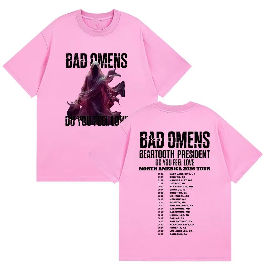Bad Omens Футболка с принтом 'Do You Feel Love Tour' для мужчин и женщин, летняя готическая одежда, модный топ с круглым вырезом и коротким рукавом