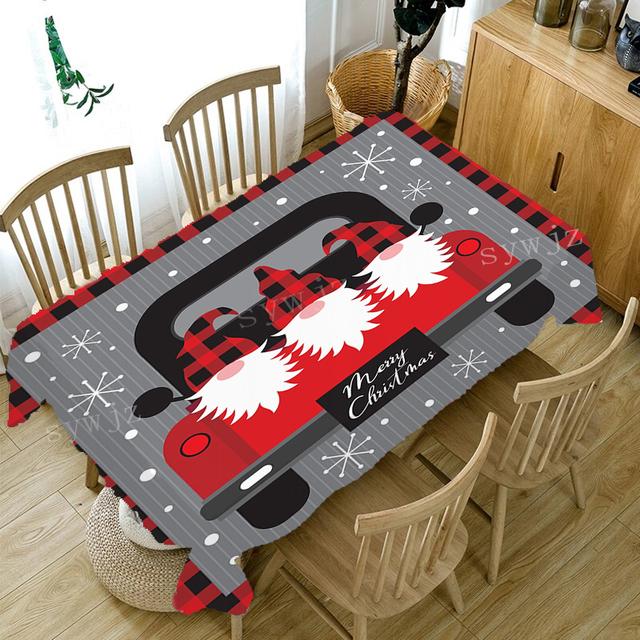 Рождественские скатерти с узором Санта-подарок, прямоугольная скатерть, противообрастающая скатерть, аксессуары для украшения камина