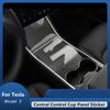 For Tesla Model 3 Car Styling Car Interior Gear Shift Box Panel Cover Water Cup Frame Sticker Trims Protection Auto