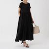 2025 Japanese & Korean Style Solid Color Round Neck Dress Available