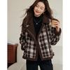 Women's Winter Coat with  Lamb Wool Plaid Clothes