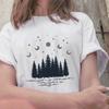 Harajuku New T Shirt Dark Forest Print Letter Universe Faith T Shirt Women Tshirt O Neck Short Sleeve White Tops