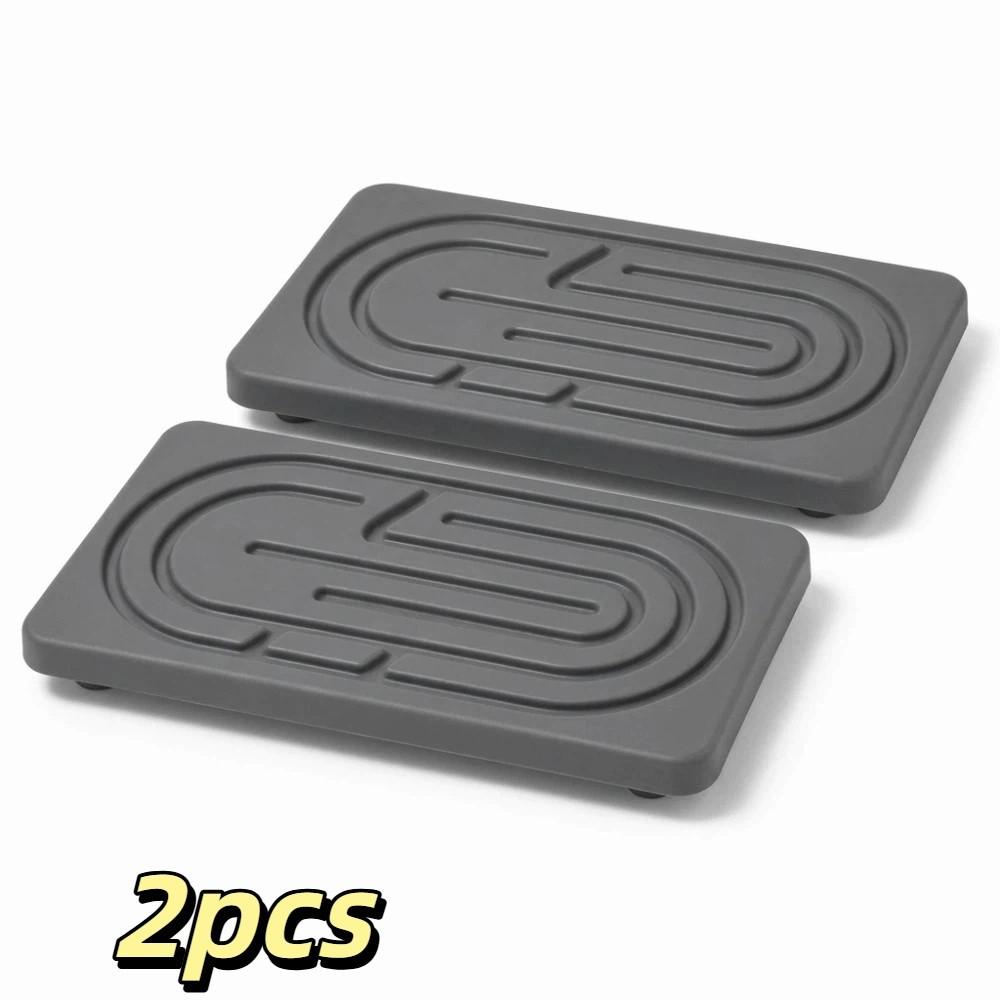 2pcs Natural Diatomaceous Earth Tray Set Quick Drying Dry Mat Clean Hand Soap Holder Kitchen
