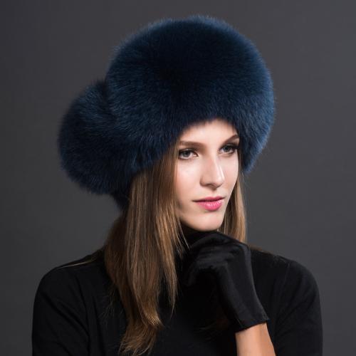 2023 100% Real Fox Fur Hats Women's Russian Ushanka Aviator Trapper Snow Skiing Hat Caps Earflap Winter Raccoon Fur Bomber Hat