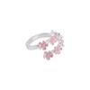 Drop Oil Design Cherry Blossom Ring Dainty Flower Bracelet Unique Open Adjustable Ring  Gift