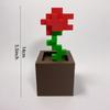 1 Piece Pixel Rose Flower Ornament, 3D Printed Unique Flower Decoration, Plastic Flower Item Suitable for Bedside Table, Desktop, Office