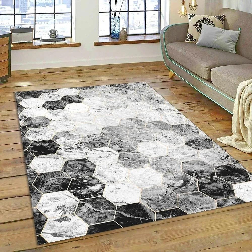 Luxurious Abstract Marble Carpet for Living Room Sofa Home Decoration Large Rugs Non-slip Bedroom Bedside Coffee Table Floor Mat