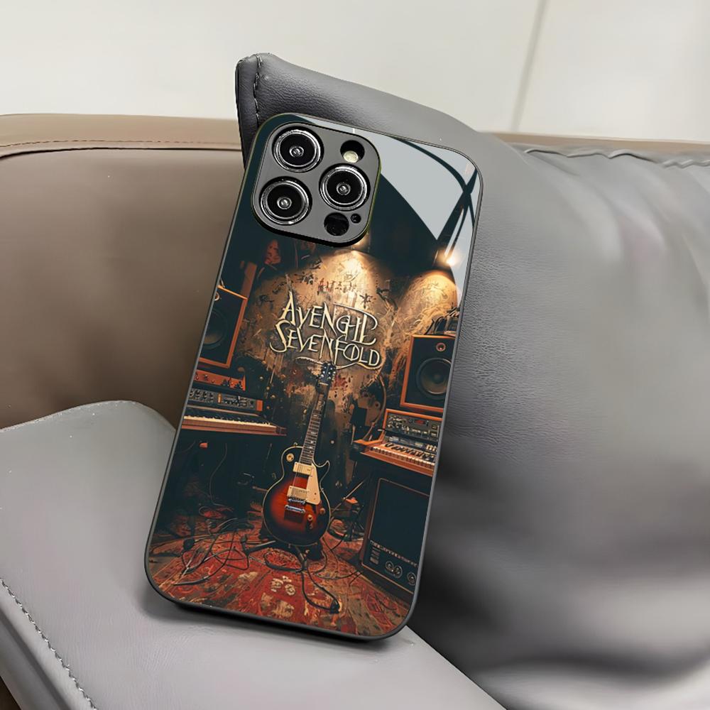 Чехол для телефона Avenged Sevenfold для iPhone 17 Air 16 15 14 12 11 13 Pro Max Mini X Xr Xs Puls Черная стеклянная крышка
