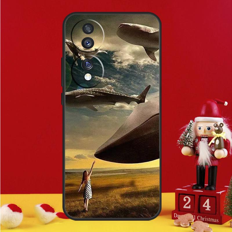 Волшебный чехол 'Летающий кит' для Honor Magic 5 6 7 8 Pro Honor 200 400 50 70 90 Lite X8b X8c X9a X9b X9c Win RT Чехол
