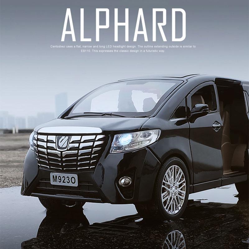 1/24 Toyota Alphard MPV Модель автомобиля Литой игрушечный автомобиль Модель автомобиля с инерционным механизмом Детская игрушка Коллекционные предметы Бесплатная доставка