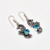 Swiss Blue Topaz Gemstone Handmade 925 Silver Plated Jewelry Earring 1.62"