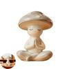 Zen Meditation Mushroom Sculpture Resin Mushroom Figurine for Living Room Home Office Desk Patio Garden Decor