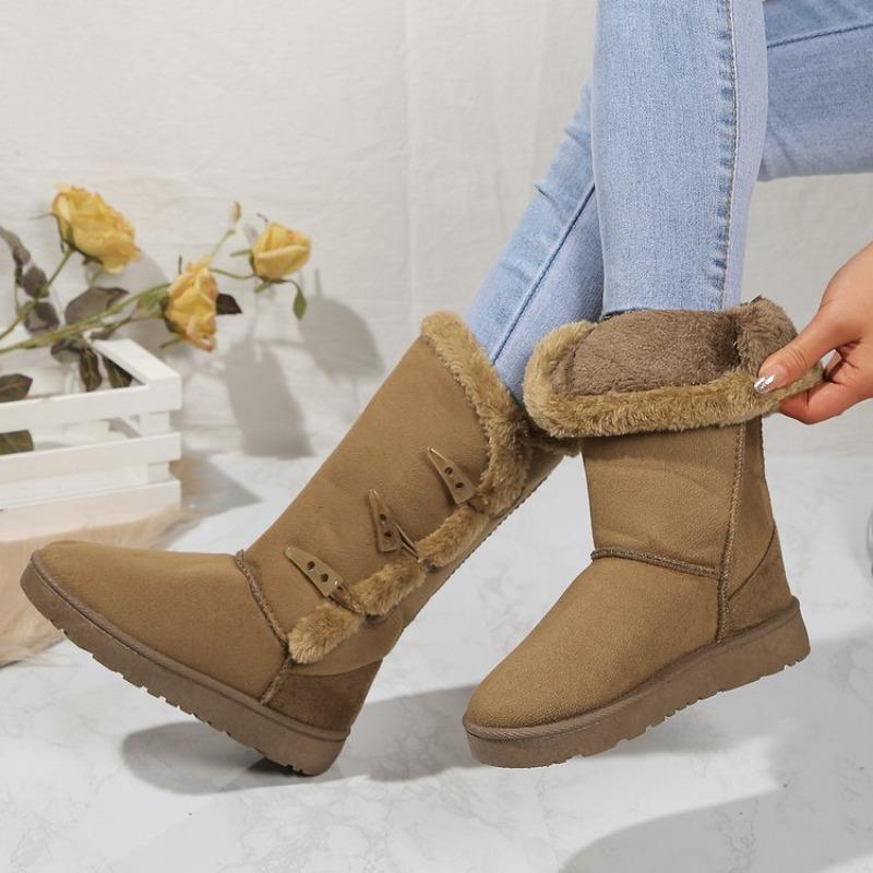 Fashion Classic Plush Snow Boots and Calf Women's Boots Wool Women's Boots Warm Winter Shoes 2025 Winter New Women's Shoes