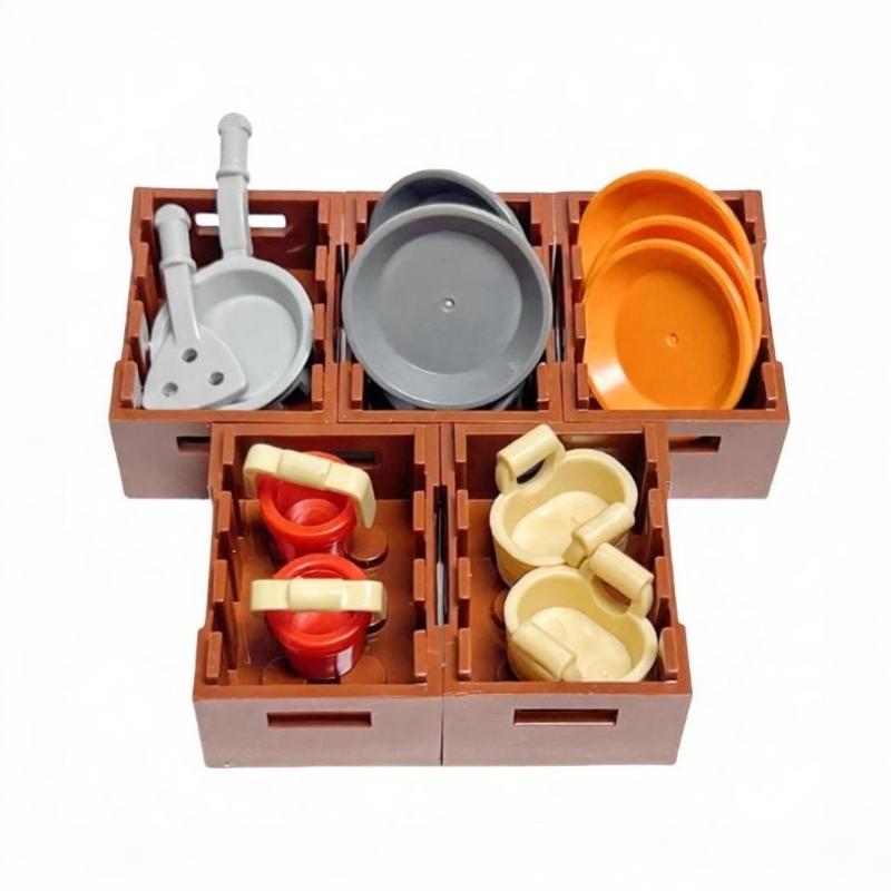 1 Набор Еда и Инструменты Строительные Блоки DIY Игрушки Морепродукты Мясо Овощи Фрукты Десерты Блюда Мелкие Блоки